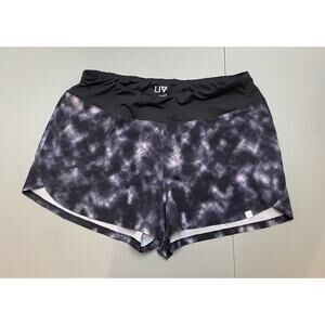 Life Integrity Earth Women's Elastic Waist Shorts in Black Gray Size XL NWOT